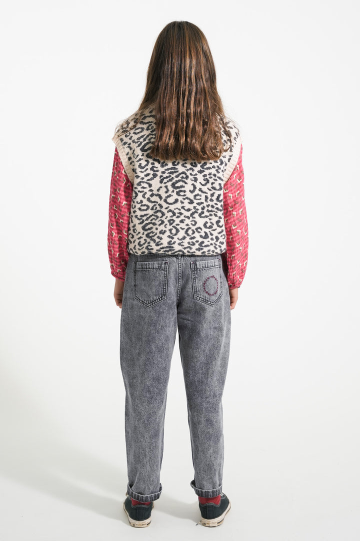 Piupiuchick - Jeans Broek Mom Fit Faded Denim Washed Black