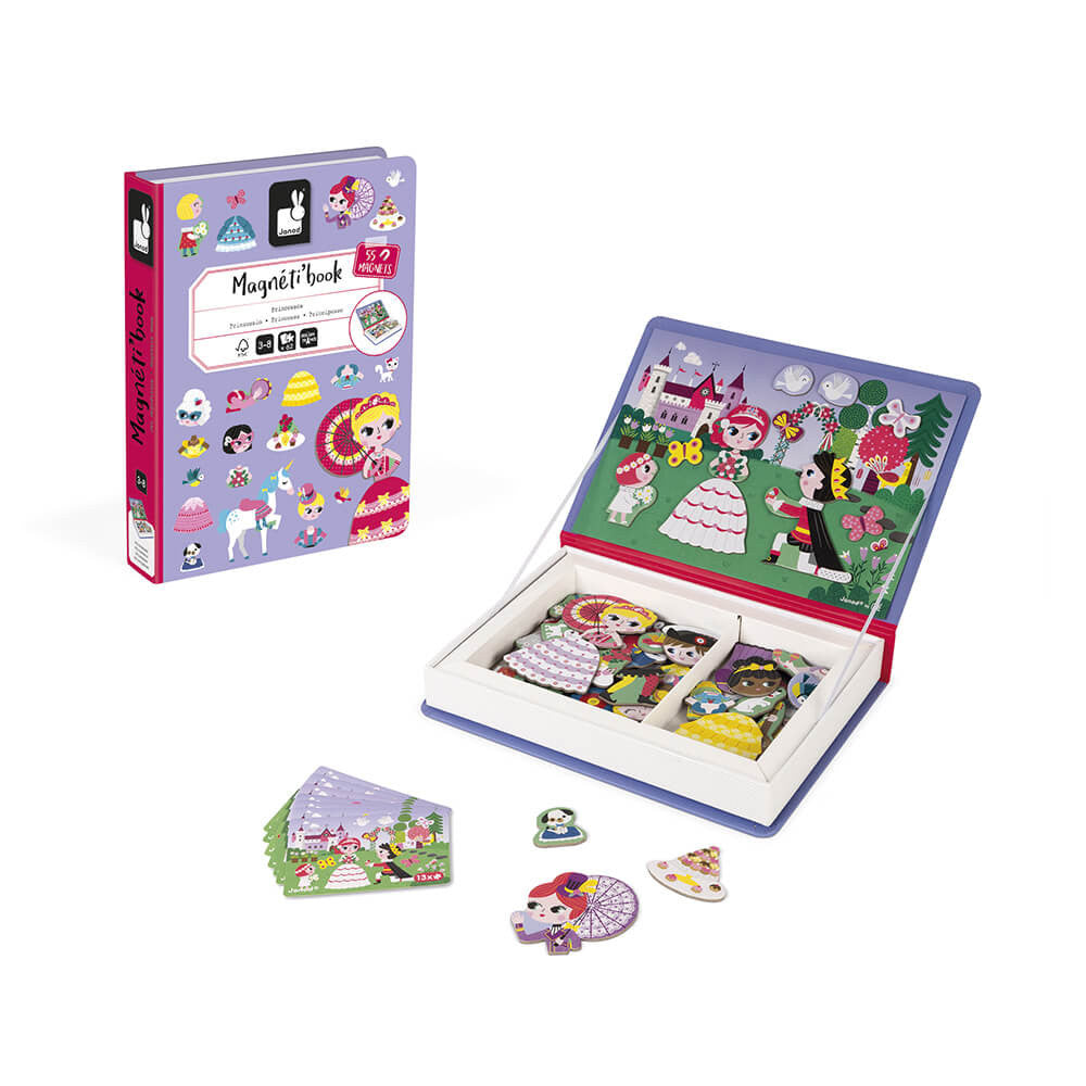 Janod Magneetboek Magneti'Book Princesses - Prinsessen Thema, Magnetisch Spel voor Kinderen