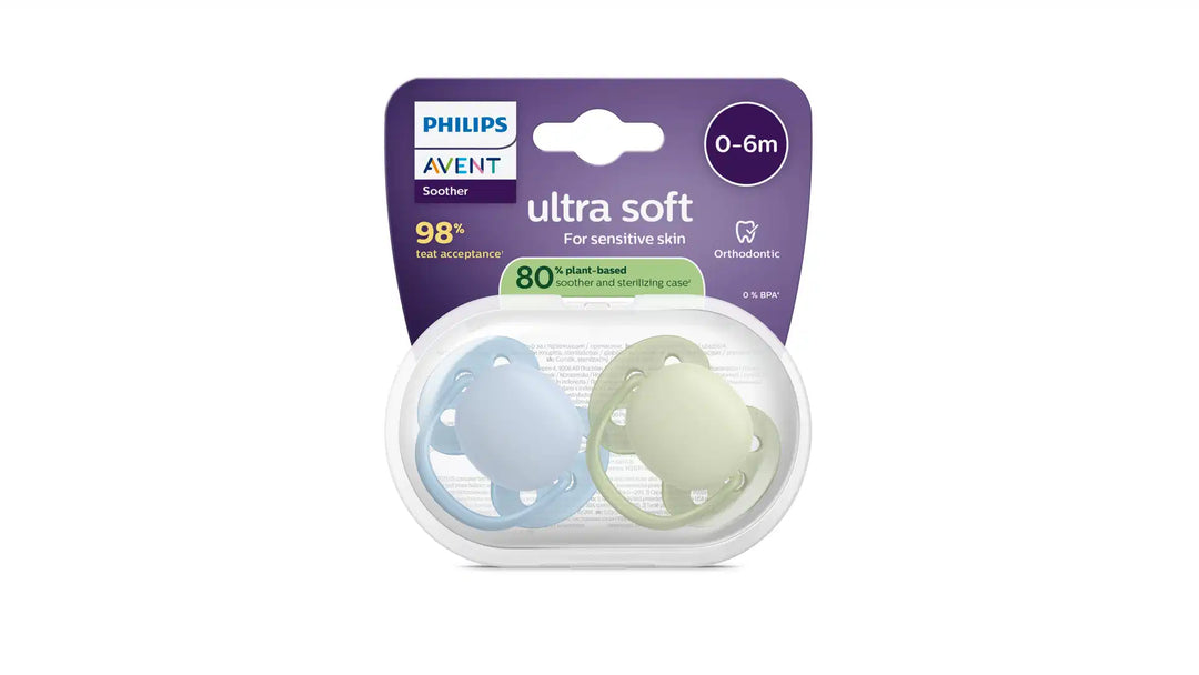 Avent - Fopspeen Ultra Soft 0-6m | Lichtblauw/Groen