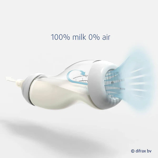 Difrax S-Fles Wide 200ml in Popcorn kleur met anti-colic ventiel