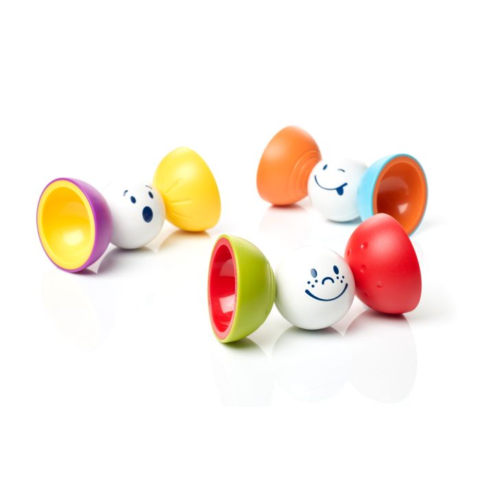 SmartMax My First Hide And Seek Balls, magnetisch speelgoed voor peuters, kleurrijke ballen met grappige gezichten.