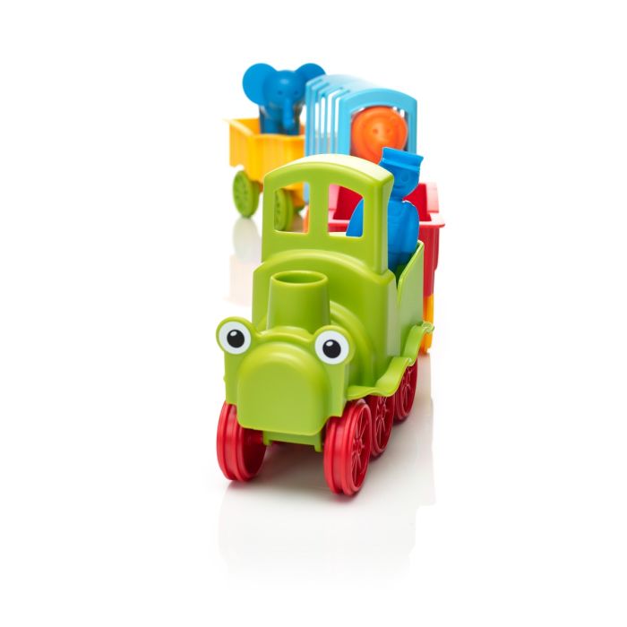 Kind speelt met SmartMax My First Animal Train en dierenfiguren.