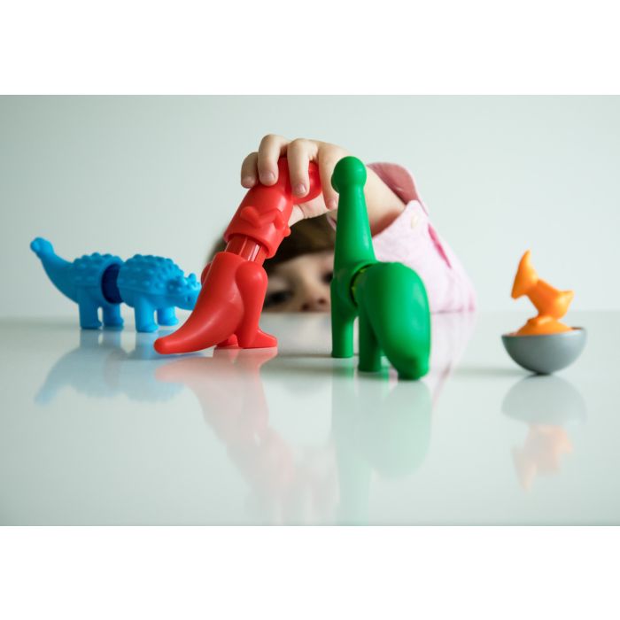 SmartMax My First Dinosaurs magnetisch speelgoed, kleurrijke dino-onderdelen voor kinderen van 1-5 jaar.