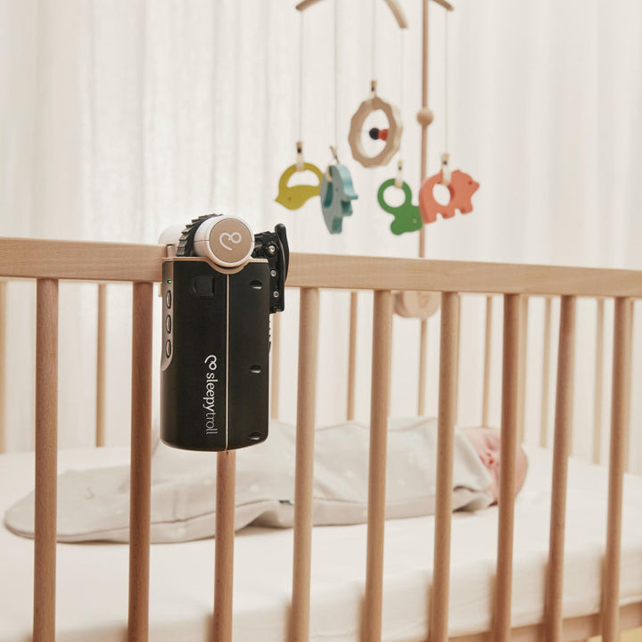 Sleepytroll Baby Rocker Gen2, automatische babyschommel met sensoren, bevestigd aan een kinderwagen