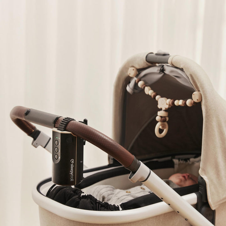 Sleepytroll Baby Rocker Gen2, automatische babyschommel met sensoren, bevestigd aan een kinderwagen