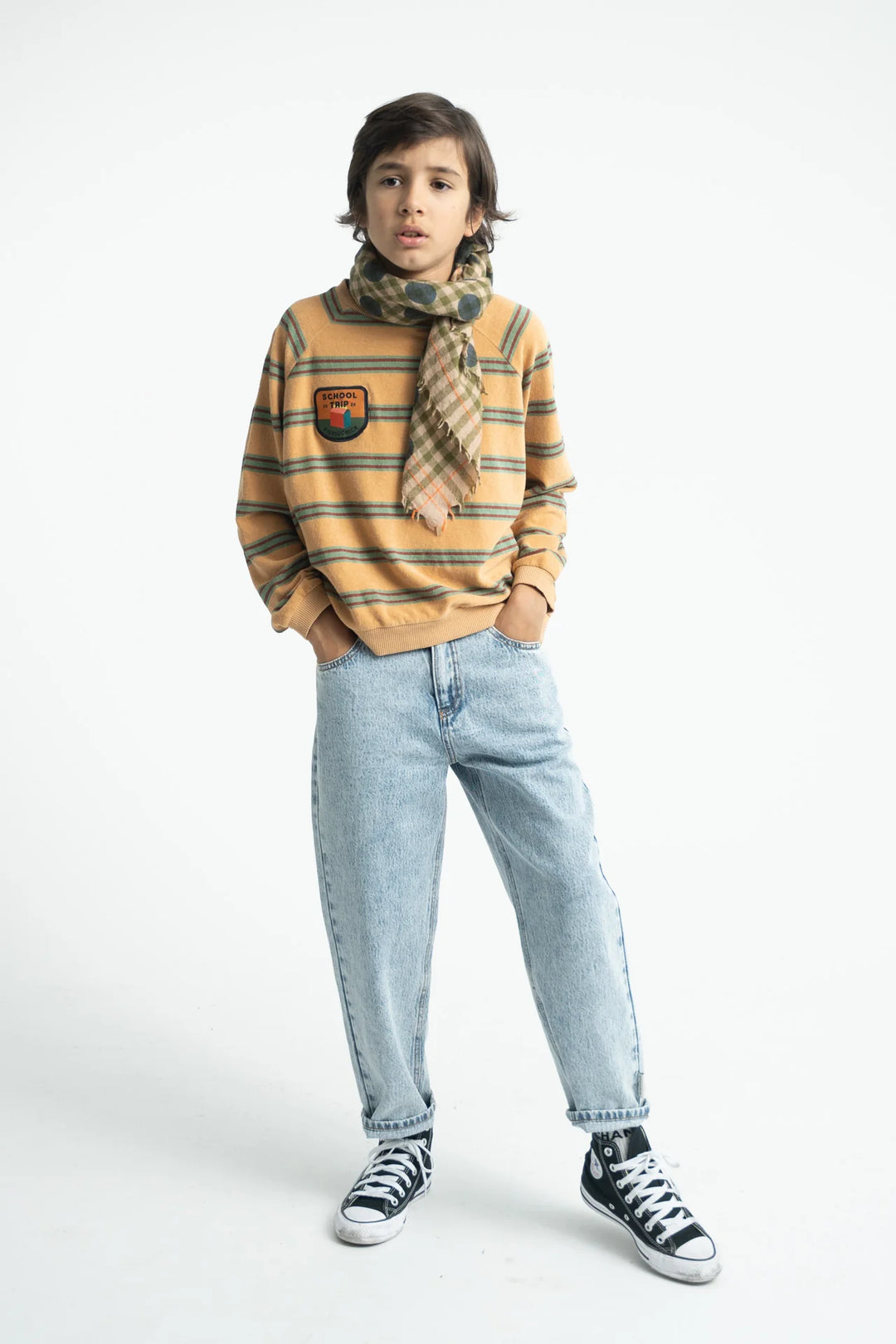 Piupiuchick - Sweatshirt Sand Double Stripes
