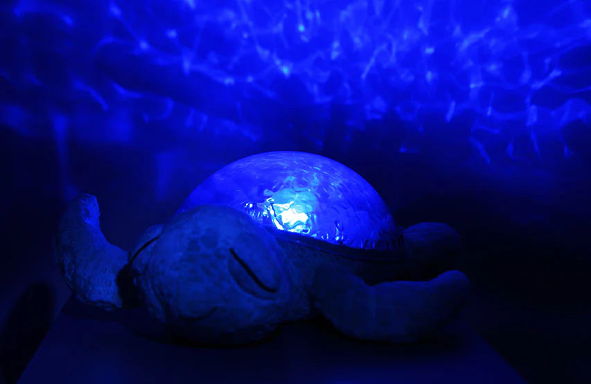 Cloud B muziekknuffel en projector schildpad in groene uitvoering