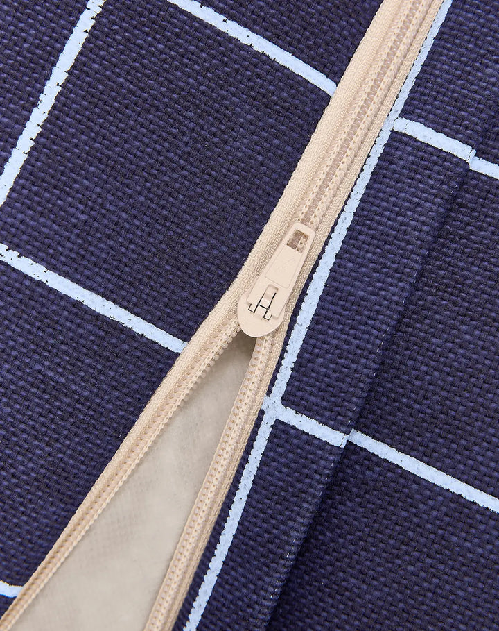 Nobodinoz - Zitzak Vibes Raster Vintage | Marineblauw