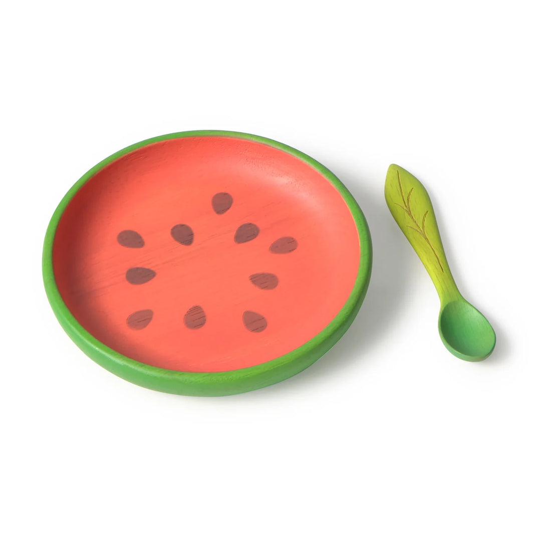 Oli & Carol houten eetset Wally the Watermelon voor baby's