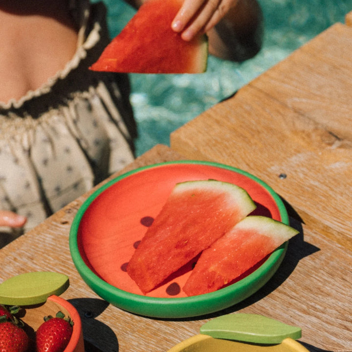 Oli & Carol houten eetset Wally the Watermelon voor baby's