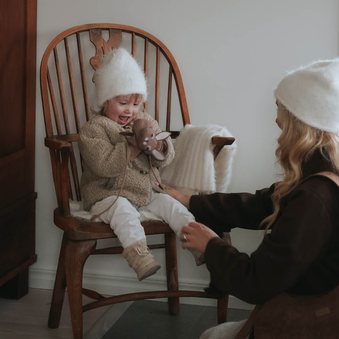 Elodie Details - Furry Knit Deken | Vanilla White