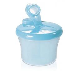 Avent Melkpoederverdeeldoos in blauw met drie luchtdichte compartimenten, BPA-vrij, geschikt voor sterilisatie, magnetron en vaatwasmachine.