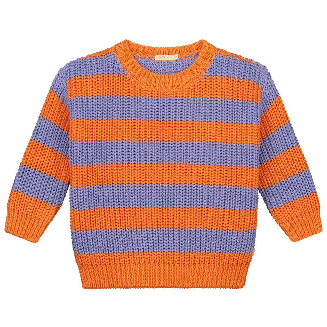 Sweater Chunky Knitted Happy Stripes